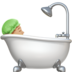 苹果系统里的洗澡者：中等浅肤色emoji表情