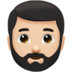 苹果系统里的男士：浅肤色，胡须emoji表情