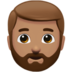 苹果系统里的男士：中等肤色，胡须emoji表情