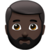 苹果系统里的男士：深色肤色，胡须emoji表情