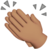 苹果系统里的拍手：中等肤色emoji表情
