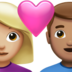 苹果系统里的情侣: 女人男人中等-浅肤色中等肤色emoji表情