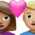 苹果系统里的情侣: 女人男人中等肤色中等-浅肤色emoji表情