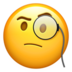 苹果系统里的用放大镜的脸emoji表情