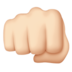 苹果系统里的迎面而来的拳头：浅肤色emoji表情