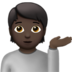 苹果系统里的单手举起的人：深色肤色emoji表情