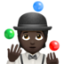 苹果系统里的玩杂耍的人：深色肤色emoji表情