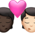 苹果系统里的亲吻: 成人成人较深肤色较浅肤色emoji表情