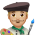 苹果系统里的男艺术家：中浅肤色emoji表情