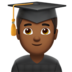 苹果系统里的男学生：中黑肤色emoji表情