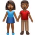 苹果系统里的男女牵手：中深色肤色emoji表情