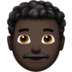 苹果系统里的男士：深色肤色，卷发emoji表情
