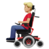 苹果系统里的坐电动轮椅的男士：中等肤色emoji表情