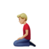 苹果系统里的跪男：中浅肤色emoji表情