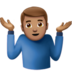 苹果系统里的男人耸肩：中等肤色emoji表情