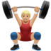 苹果系统里的男子举重：中浅肤色emoji表情