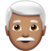 苹果系统里的男士：中等肤色，白发emoji表情