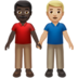 苹果系统里的男士牵手：深色肤色，中浅肤色emoji表情