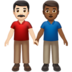 苹果系统里的男士牵手：浅肤色，中深色emoji表情