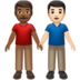 苹果系统里的男士牵手：中暗肤色，浅肤色emoji表情