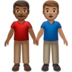 苹果系统里的男士牵手：中深色肤色，中肤色emoji表情