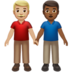 苹果系统里的男士牵手：中浅肤色，中深肤色emoji表情