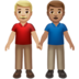 苹果系统里的男士牵手：中浅肤色，中浅肤色emoji表情