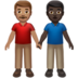 苹果系统里的男士牵手：中等肤色，深色肤色emoji表情