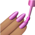 苹果系统里的涂指甲油的手：中等肤色emoji表情