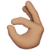 苹果系统里的OK手：中等肤色emoji表情