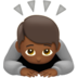 苹果系统里的鞠躬：中黑肤色emoji表情