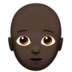 苹果系统里的人物：深色肤色，秃顶emoji表情