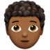 苹果系统里的人物：中深色肤色，卷发emoji表情