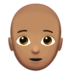 苹果系统里的人物：中等肤色，秃顶emoji表情