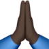 苹果系统里的双手合十、祈祷的手：深色肤色emoji表情