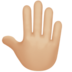 苹果系统里的竖起来的手背：中等浅肤色emoji表情