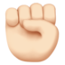 苹果系统里的举起的拳头：浅肤色emoji表情
