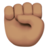 苹果系统里的举起的拳头：中等肤色emoji表情