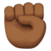 苹果系统里的举起的拳头：中黑肤色emoji表情
