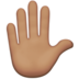 苹果系统里的举手：中等肤色emoji表情