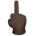 苹果系统里的比中指的手：深色肤色emoji表情