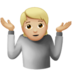 苹果系统里的耸肩：中等浅肤色emoji表情