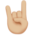 苹果系统里的摇滚标志手：中等浅肤色emoji表情