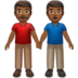 苹果系统里的男士牵手：中深色肤色emoji表情