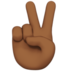 苹果系统里的胜利之手：中黑肤色emoji表情