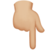 苹果系统里的指向下方的手：中等浅肤色emoji表情