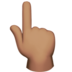 苹果系统里的指向上方的手：中等肤色emoji表情