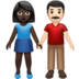 苹果系统里的男女牵手：深色肤色，浅色肤色emoji表情
