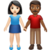 苹果系统里的男女牵手：浅肤色，中深色emoji表情