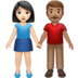 苹果系统里的男女牵手：浅肤色，中肤色emoji表情